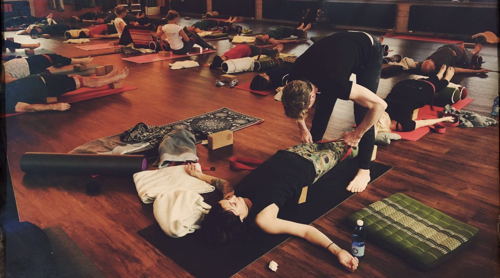 Hatha yoga class